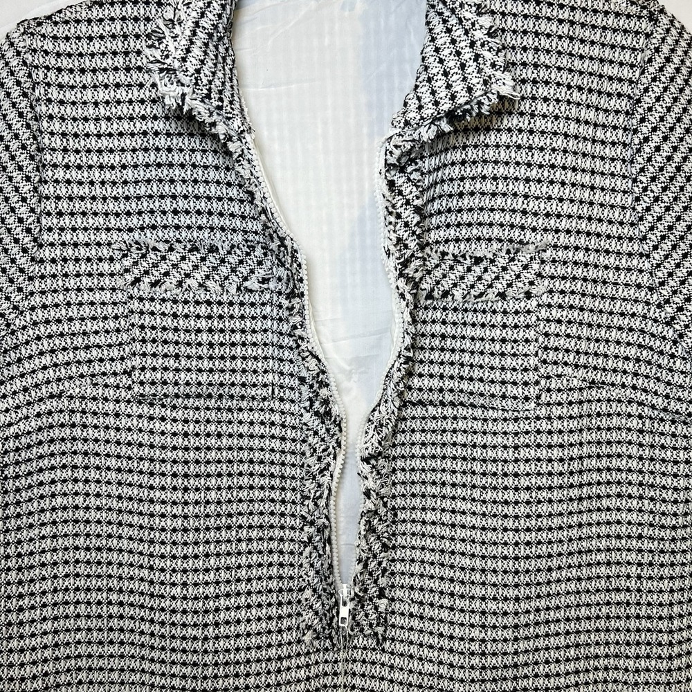 NWT Women's Gray Tweed X-Large Dress‎ V-Neck Short Sleeve Front Zip Sheath Lined - Picture 6 of 7